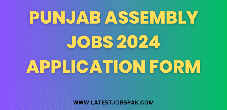 Punjab Assembly Jobs 2024 Application Form